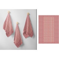 Žakárová kuchyňská utěrka CARINO 008 - 40x60 cm - červená