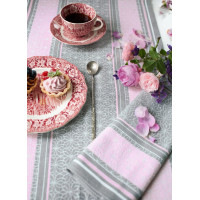 Žakárová kuchyňská utěrka CARINO 005 - 40x60 cm - růžová/šedá