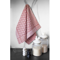 Žakárová kuchyňská utěrka CARINO 008 - 40x60 cm - červená