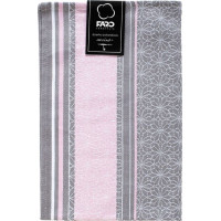 Žakárová kuchyňská utěrka CARINO 005 - 40x60 cm - růžová/šedá