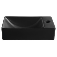 Sapho MARGITHA keramické umývátko 38x22cm, otvor pro baterii vpravo, černá mat MGT3822B