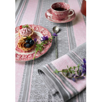 Žakárová kuchyňská utěrka CARINO 005 - 40x60 cm - růžová/šedá