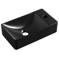 Sapho MARGITHA keramické umývátko 38x22cm, otvor pro baterii vpravo, černá mat MGT3822B