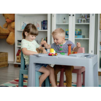 Dětský stoleček se dvěma židličkami TEGGI MULTIFUN - tmavě béžový/fialový/tyrkysový