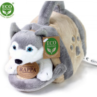 Rappa Plyšový pes Husky s přepravkou 13 cm ECO-FRIENDLY