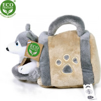 Rappa Plyšový pes Husky s přepravkou 13 cm ECO-FRIENDLY