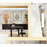 KIK Dřevěný domeček pro panenky v Boho stylu