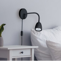 Solight LED nástěnná lampička, stmívatelná, 4W, 280lm, 3000K, černá