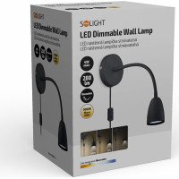 Solight LED nástěnná lampička, stmívatelná, 4W, 280lm, 3000K, černá
