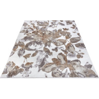 Kusový koberec Shine 105922 Floral White Grey Brown