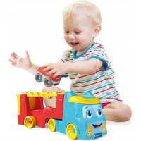 CLEMENTONI BABY Veselý kamion pro přepravu převracecích autíček