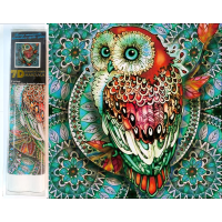NORIMPEX Diamantové malování 7D Sova na modré mandale 30x30cm