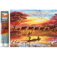 NORIMPEX Diamantové malování Sloní stádo 30x40cm