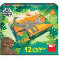 DINO Obrázkové kostky Jurský svět, 12 kostek