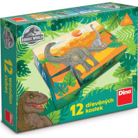 DINO Obrázkové kostky Jurský svět, 12 kostek