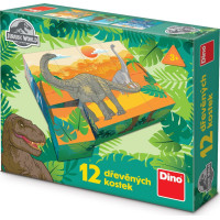 DINO Obrázkové kostky Jurský svět, 12 kostek