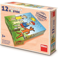 DINO Obrázkové kostky Pejsek a kočička, 12 kostek