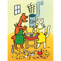 DINO Obrázkové kostky Pejsek a kočička, 12 kostek
