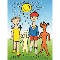 DINO Obrázkové kostky Pejsek a kočička, 12 kostek