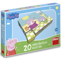 DINO Obrázkové kostky Prasátko Peppa: Veselý den, 20 kostek