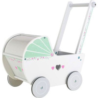 ECOTOYS Dětský dřevěný kočárek