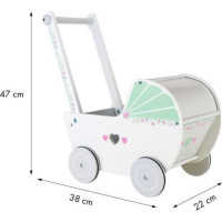 ECOTOYS Dětský dřevěný kočárek
