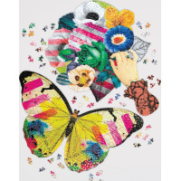 Galison Tvarové puzzle Christian Lacroix Motýl a Kytice v sadě