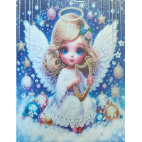 NORIMPEX Diamantové malování na plátně Vánoční andílek 23x30cm