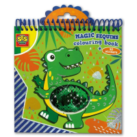 SES Magické Dino omalovánky s flitry modré,zelené