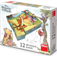 DINO Obrázkové kostky Medvídek Pú, 12 kostek