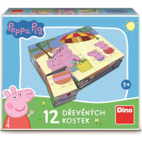 DINO Obrázkové kostky Prasátko Peppa, 12 kostek