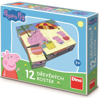DINO Obrázkové kostky Prasátko Peppa, 12 kostek