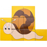 WOODY Obrázkové kostky Zvířátka v barvách, 9 kostek