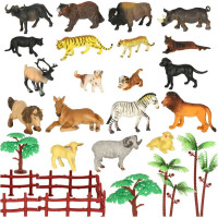 KIK Sada figurek Zvířata v ZOO 31ks v boxu