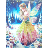 NORIMPEX Diamantové malování na plátně Zimní víla 23x30cm