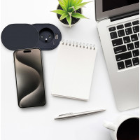 Solight 1z + USB A+C 20W PD vestavná zásuvka s posuvným víčkem, 2m, matná černá