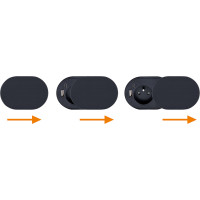 Solight 1z + USB A+C 20W PD vestavná zásuvka s posuvným víčkem, 2m, matná černá