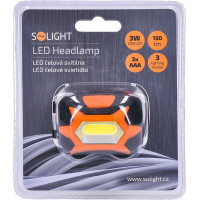 Solight LED čelová svítilna, 3W COB, 3x AAA