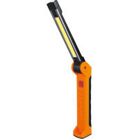 Solight pracovní nabíjecí LED lampa, 500lm + 70lm, COB, Li-Ion, USB, černooranžová