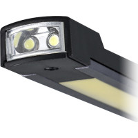 Solight pracovní nabíjecí LED lampa, 500lm + 70lm, COB, Li-Ion, USB, černooranžová