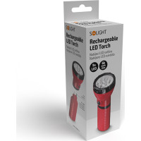 Solight LED nabíjecí svítilna, 9 x LED, červenočerná, plug-in