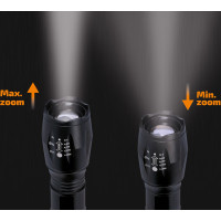 Solight LED nabíjecí svítilna, 300lm, Cree, zoom, power banka, Li-Ion
