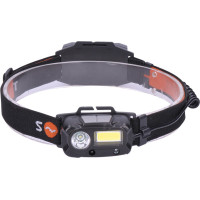 Solight LED čelová nabíjecí svítilna, 3W + COB,150 + 60lm, Li-Ion