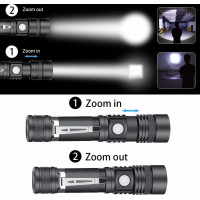 Solight LED nabíjecí svítilna s cyklo držákem, 400lm, zoom, Li-Ion