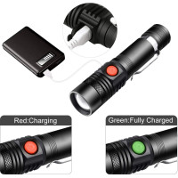 Solight LED nabíjecí svítilna s cyklo držákem, 400lm, zoom, Li-Ion