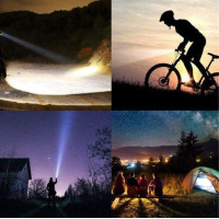 Solight LED nabíjecí svítilna s cyklo držákem, 400lm, zoom, Li-Ion