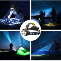 Solight LED čelová nabíjecí svítilna 550, 550lm, Li-Ion
