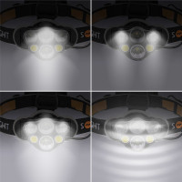 Solight LED čelová nabíjecí svítilna 550, 550lm, Li-Ion