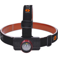 Solight LED čelová nabíjecí svítilna, 3W,150lm, zoom, Li-Ion