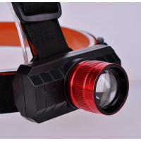 Solight LED čelová nabíjecí svítilna, 3W,150lm, zoom, Li-Ion